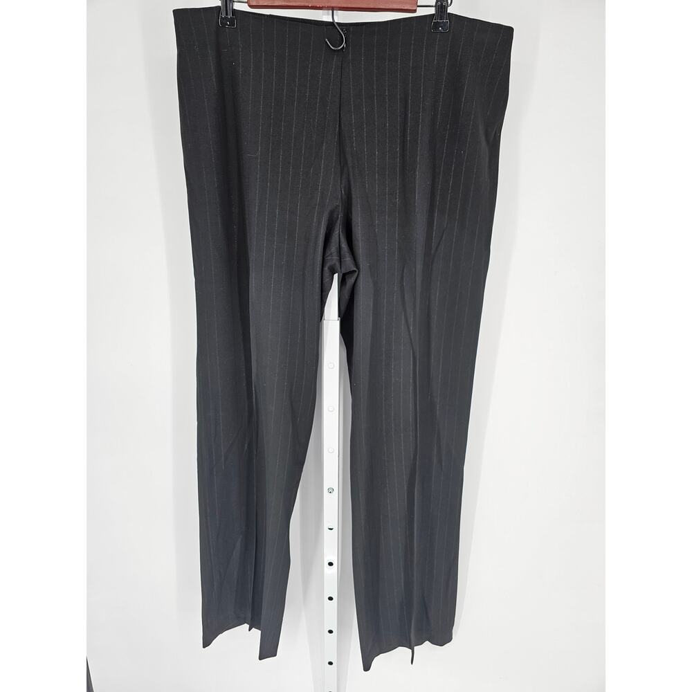 Fabrizio Gianni Women's Black Stretch For High Comfort Pinstripe Pants Size 16